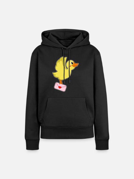 Ente Briefträger Brief - Frauen Premium Bio Hoodie - Schwarz