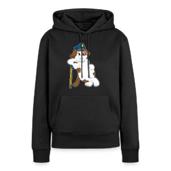 Police des Chiens Police Cap Police - Sweat à capuche Premium bio Femme - noir - Devant - Julia (174cm)