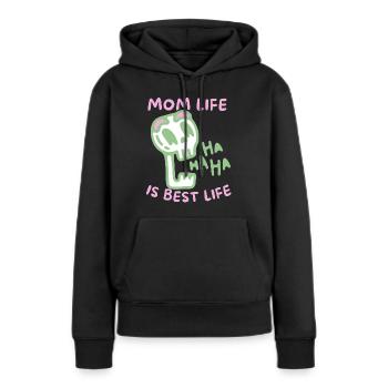 Mère-Maman sarcastique dicton crâne, fête des mères - Sweat à capuche Premium bio Femme - noir - Devant - Julia (174cm)