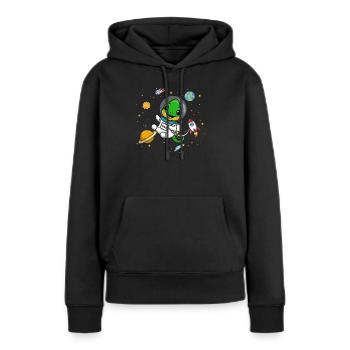 Caméléon - Sweat à capuche Premium bio Femme - noir - Devant - Julia (174cm)