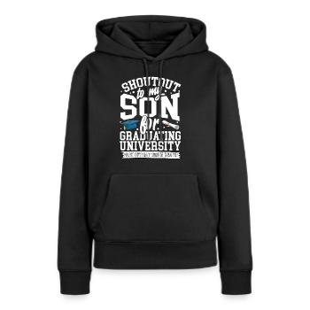 Grad uni son - Women’s Premium Organic Hoodie - black - Front - Julia (174cm)