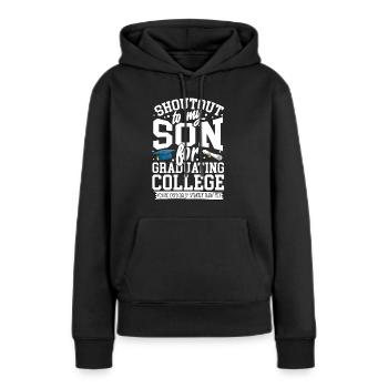 Grad college son - Women’s Premium Organic Hoodie - black - Front - Julia (174cm)