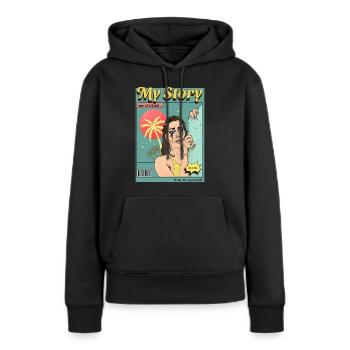 Bande dessinée - Sweat à capuche Premium bio Femme - noir - Devant - Julia (174cm)