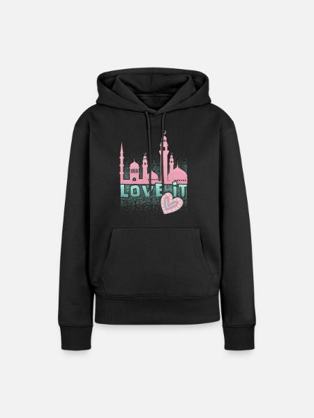 Islamischer Glaube, Moschee Spruch, Ramadan - Frauen Premium Bio Hoodie - Schwarz