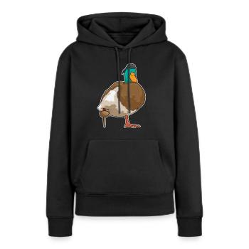 Canard Pirate Jambe de bois - Sweat à capuche Premium bio Femme - noir - Devant - Julia (174cm)