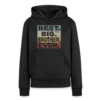 Großer Bruder Familie Mama - Frauen Premium Bio Hoodie - Schwarz - Vorne - Julia (174cm)