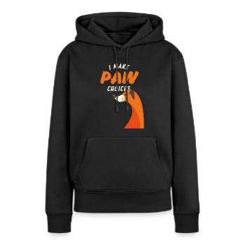 Ich treffe Pfotenentscheidungen, ich treffe schlechte Entscheidungen Hundeliebhaber - Frauen Premium Bio Hoodie - Schwarz - Vorne - Julia (174cm)