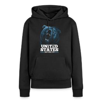 Vereinigte Staaten Grizzlybär - Frauen Premium Bio Hoodie - Schwarz - Vorne - Julia (174cm)