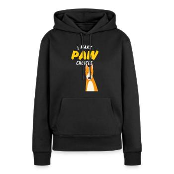 Ich treffe Pfotenentscheidungen, ich treffe schlechte Entscheidungen Hundeliebhaber - Frauen Premium Bio Hoodie - Schwarz - Vorne - Julia (174cm)