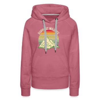 Soutenir la faune - Vintage Mountains Nature - Sweat à capuche Premium bio Femme - mauve - Devant - Isabella (175cm)