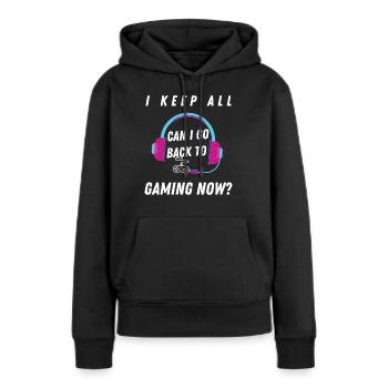 Can I Go Back to Gaming Graduation Gift - Women’s Premium Organic Hoodie - black - Front - Julia (174cm)
