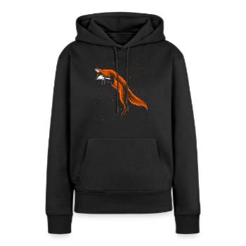 Fuchs Springen - Frauen Premium Bio Hoodie - Schwarz - Vorne - Julia (174cm)