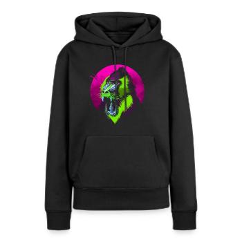 Psychedelischer Pavian - Frauen Premium Bio Hoodie - Schwarz - Vorne - Julia (174cm)
