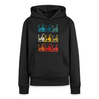 Spin et cyclisme intérieur - Entraînement - Sweat à capuche Premium bio Femme - noir - Devant - Julia (174cm)