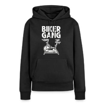 Gang de motards - Sweat à capuche Premium bio Femme - noir - Devant - Julia (174cm)