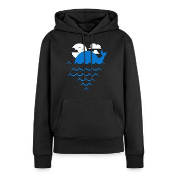 Minimalist whale - Women’s Premium Organic Hoodie - black - Front - Julia (174cm)