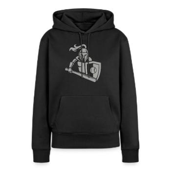 Chevalier médiéval de baseball - Sweat à capuche Premium bio Femme - noir - Devant - Julia (174cm)