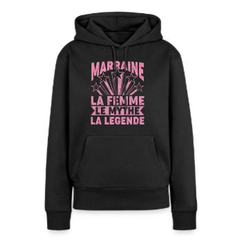 Marraine Femme Mythe Légende - Sweat à capuche Premium bio Femme - noir - Devant - Julia (174cm)