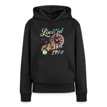 Limited edition 1994 - cadeau anniversaire vintage - Sweat à capuche Premium bio Femme - noir - Devant - Julia (174cm)