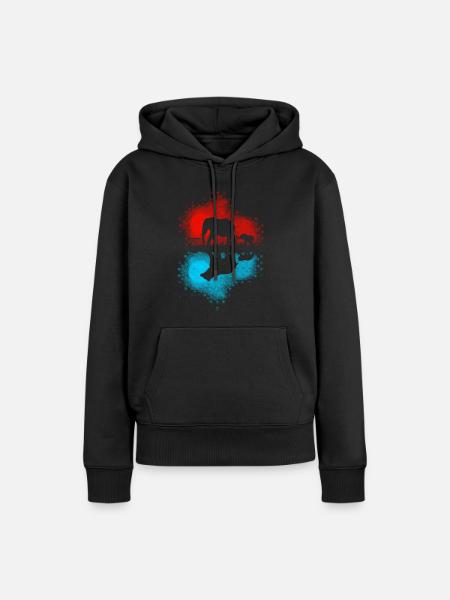 Elefant Reflexion Bär - Frauen Premium Bio Hoodie - Schwarz