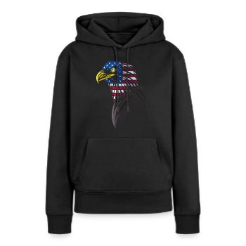 Amerikanischer Stammesadler - Frauen Premium Bio Hoodie - Schwarz - Vorne - Julia (174cm)