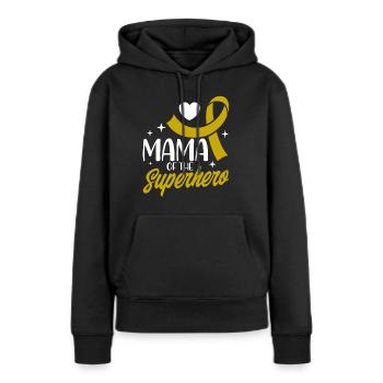 Survivant du cancer infantile du ruban jaune v - Sweat à capuche Premium bio Femme - noir - Devant - Julia (174cm)