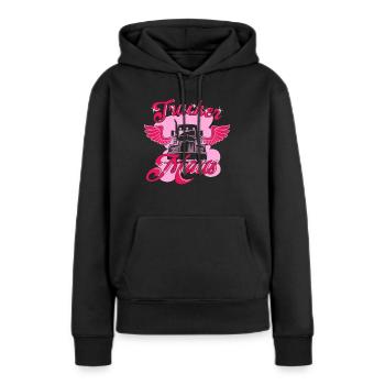 Trucker Mouse Trucking Art pour les femmes conductrices de camion - Sweat à capuche Premium bio Femme - noir - Devant - Julia (174cm)