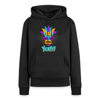 Azteken, Maya-Kultur, Tribal-Kultur Folklore-Maske - Frauen Premium Bio Hoodie - Schwarz - Vorne - Julia (174cm)