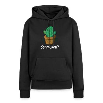 Kaktus zum Schmusen- Lustiger süßer Kaktus - Frauen Premium Bio Hoodie - Schwarz - Vorne - Julia (174cm)