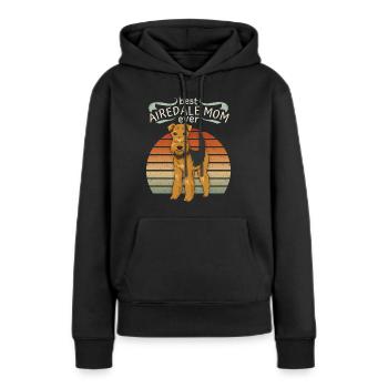 Airedale-Terrier Airedale-Mom lustiger Spruch Hund - Frauen Premium Bio Hoodie - Schwarz - Vorne - Julia (174cm)
