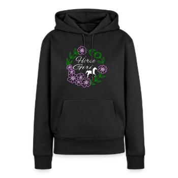 Pferd Reiten Reitverein Geschenkidee - Frauen Premium Bio Hoodie - Schwarz - Vorne - Julia (174cm)