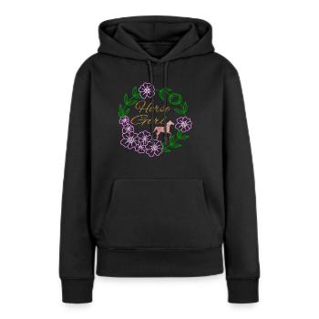 Pferd Reiten Reitverein Geschenkidee - Frauen Premium Bio Hoodie - Schwarz - Vorne - Julia (174cm)