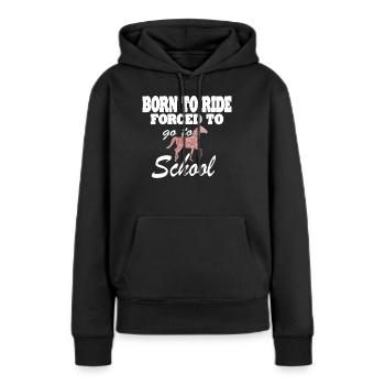 Idée cadeau Club d’équitation - Sweat à capuche Premium bio Femme - noir - Devant - Julia (174cm)