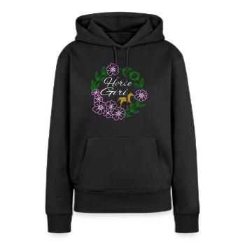 Pferd Reiten Reitverein Geschenkidee - Frauen Premium Bio Hoodie - Schwarz - Vorne - Julia (174cm)