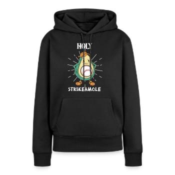 Holy Strikeamole Baseball Softball Avocat - Sweat à capuche Premium bio Femme - noir - Devant - Julia (174cm)
