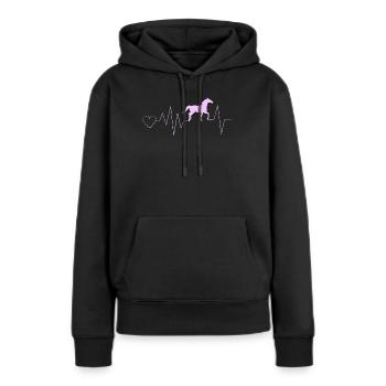 Idée cadeau Club d’équitation - Sweat à capuche Premium bio Femme - noir - Devant - Julia (174cm)