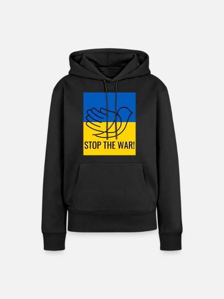 Stop the war - Frauen Premium Bio Hoodie - Schwarz