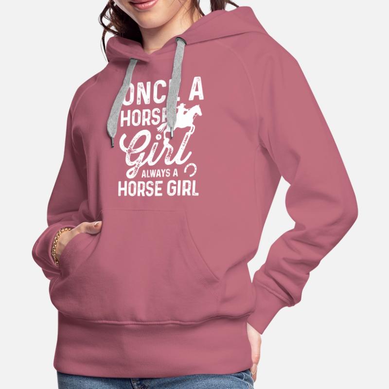 Einmal ein Pferdemädchen, immer ein Pferdemädchen Frauen Premium Bio Hoodie