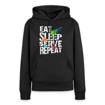 EAT Sleep Serve Répéter Retro Navy Seals Army - Sweat à capuche Premium bio Femme - noir - Devant - Julia (174cm)
