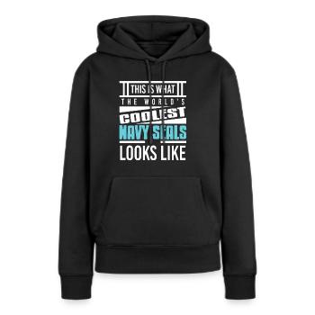 À quoi ressemblent les NAVY Seals les plus cool au monde - Sweat à capuche Premium bio Femme - noir - Devant - Julia (174cm)