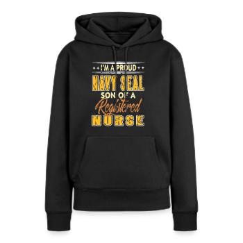 Je suis un fier NAVY SEAL Fils d’une infirmière autorisée - Sweat à capuche Premium bio Femme - noir - Devant - Julia (174cm)