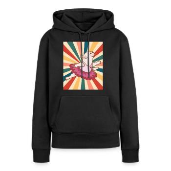 Mignon Français Bulldog Dog Race 80s 90s Style Rétro - Sweat à capuche Premium bio Femme - noir - Devant - Julia (174cm)