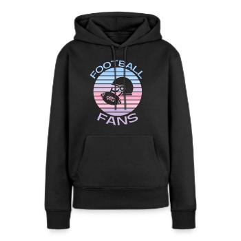 Fußballfans - Frauen Premium Bio Hoodie - Schwarz - Vorne - Julia (174cm)