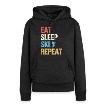 Eat Sleep Ski Repeat - Women’s Premium Organic Hoodie - black - Front - Julia (174cm)