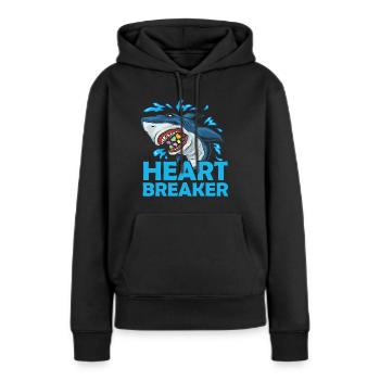 Herzensbrecher Hai Anti-valentinstag Solo-feier - Frauen Premium Bio Hoodie - Schwarz - Vorne - Julia (174cm)