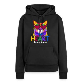 Anti-valentinstag Single Herzensbrecher - Frauen Premium Bio Hoodie - Schwarz - Vorne - Julia (174cm)