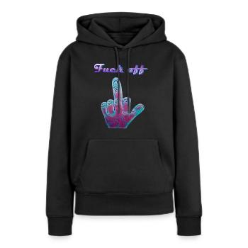 Fuck off - Frauen Premium Bio Hoodie - Schwarz - Vorne - Julia (174cm)
