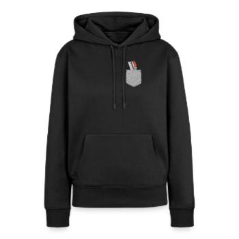 Beton Finisher Fake Pocket Beton Zement Wortspiel - Frauen Premium Bio Hoodie - Schwarz - Vorne - Julia (174cm)
