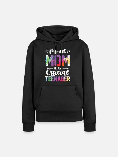 Stolze Mutter Eines Offiziellen Teenagers 13. - Dame Premium hoodie, økologisk bomuld - sort