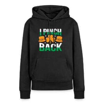 I Pinch back - Women’s Premium Organic Hoodie - black - Front - Julia (174cm)